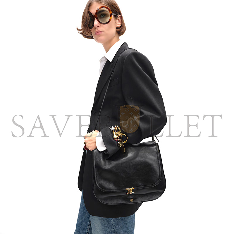 CELINE SOFT TRIOMPHE BESACE IN SUPPLE SHINY LAMBSKIN 123632T88.38NO (34*25*13cm) CELINE SOFT TRIOMPHE BESACE IN SUPPLE SHINY LAMBSKIN 123632T88.38NO (34*25*13cm)